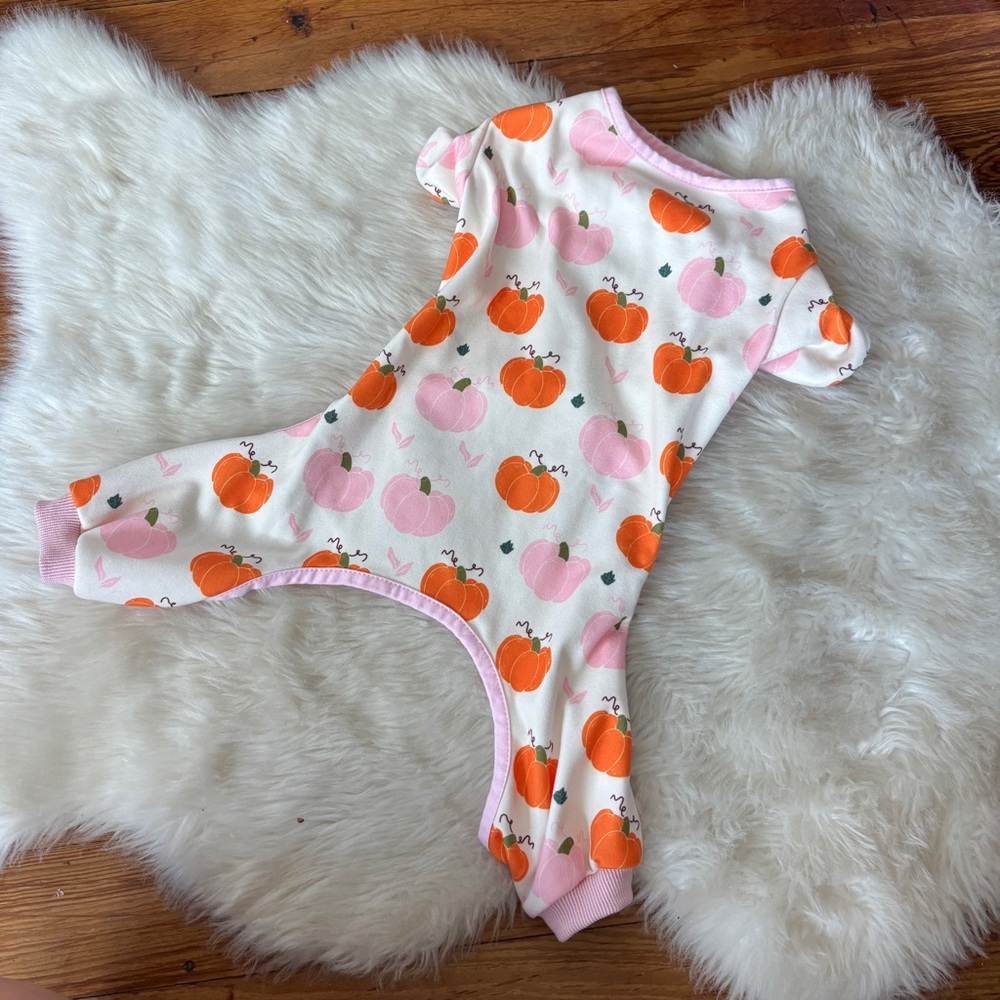 Jessica Simpson Pink and Orange Pumpkin Dog PJs